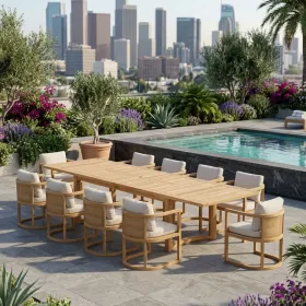 Junus 11-Piece Extension Dining Table Set