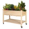 Outdoor Wood Raised Garden Bed Planter Box 46 x 22 x 30-inch High