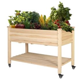 Outdoor Wood Raised Garden Bed Planter Box 46 x 22 x 30-inch High
