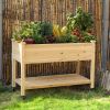Outdoor Wood Raised Garden Bed Planter Box 46 x 22 x 30-inch High
