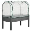 3 Grey Wood Elevated Planter Set Vegetable Herb Flowers Raised Garden Beds