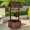 Solid Wood Wishing Well Water Fountain with Electric Pump