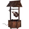 Solid Wood Wishing Well Water Fountain with Electric Pump