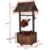 Solid Wood Wishing Well Water Fountain with Electric Pump