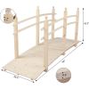 7.5 Ft Wooden Garden Bridge with Hand Rails in Carbonized Wood Finish
