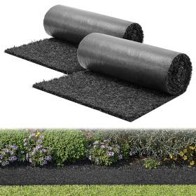 VEVOR Rubber Mulch Mat Roll, 2 Rolls 96 x 24 in Recycled Rubber Mulch Mat, 0.5 Thick Cuttable, Reduced Weed Growth, Natural-Looking Weed Barrier