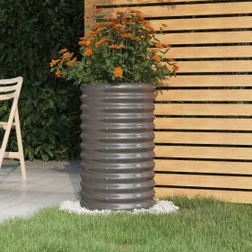 Garden Planter Grey Powder-coated steel Medium Tough