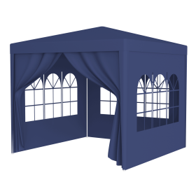 10'x10' Party Tent Outdoor Heavy Duty Gazebo Wedding Canopy + 4 Removable Walls ,Blue