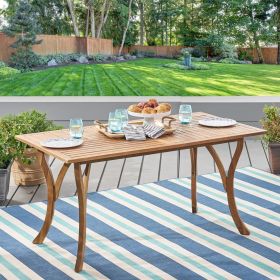 Outdoor Dining Table 59" Rectangular Wood Table
