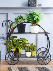 1PC Heavy Duty Metal Flower Cart Plant Stand