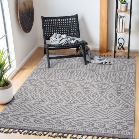 LOOM & LUXE Collection 5X7 Grey/White /Geometric Indoor/Outdoor Area Rug