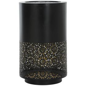 21" Tall Garden Waterfall Fountain with LED Lights, Outdoor Water Fountain Water Feature with Adjustable Flow, Black