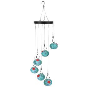 1Pc Wind Chimes Humming Bird Feeder Ant And Bee Proof Outdoor Hanging Hummingbird Feeder For Viewing Decoration For Garden Patio Yard Balcony (Option: Blue)