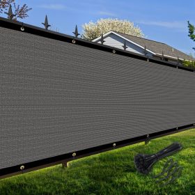 Artpuch Privacy Fence Screen Dark Grey Customized Outdoor Mesh Panels for Backyard, Balcony,Patio,Construction Site with Zip Ties (Color: Dark Grey, size: 6x28 ft)