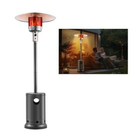 VEVOR Patio Heater for Outdoor Use, 50000BTU Propane Heater Tall Hammered With Round Table Design, Metal Burner and Wheels (Color: Silvery Gray, Product Type: Umbrella Shape)