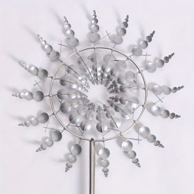 Magical Kinetic Metal Windmill Spinner Wind Powered Catchers (size: Silvery  40cm)