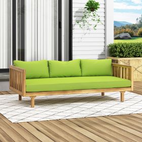 CLAREMONT 3 SEATER DAYBED (Material: Wood+Waterproof Fabric, Color: Teak+Green)