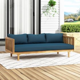 CLAREMONT 3 SEATER DAYBED (Material: Wood+Waterproof Fabric, Color: Teak+Navy)